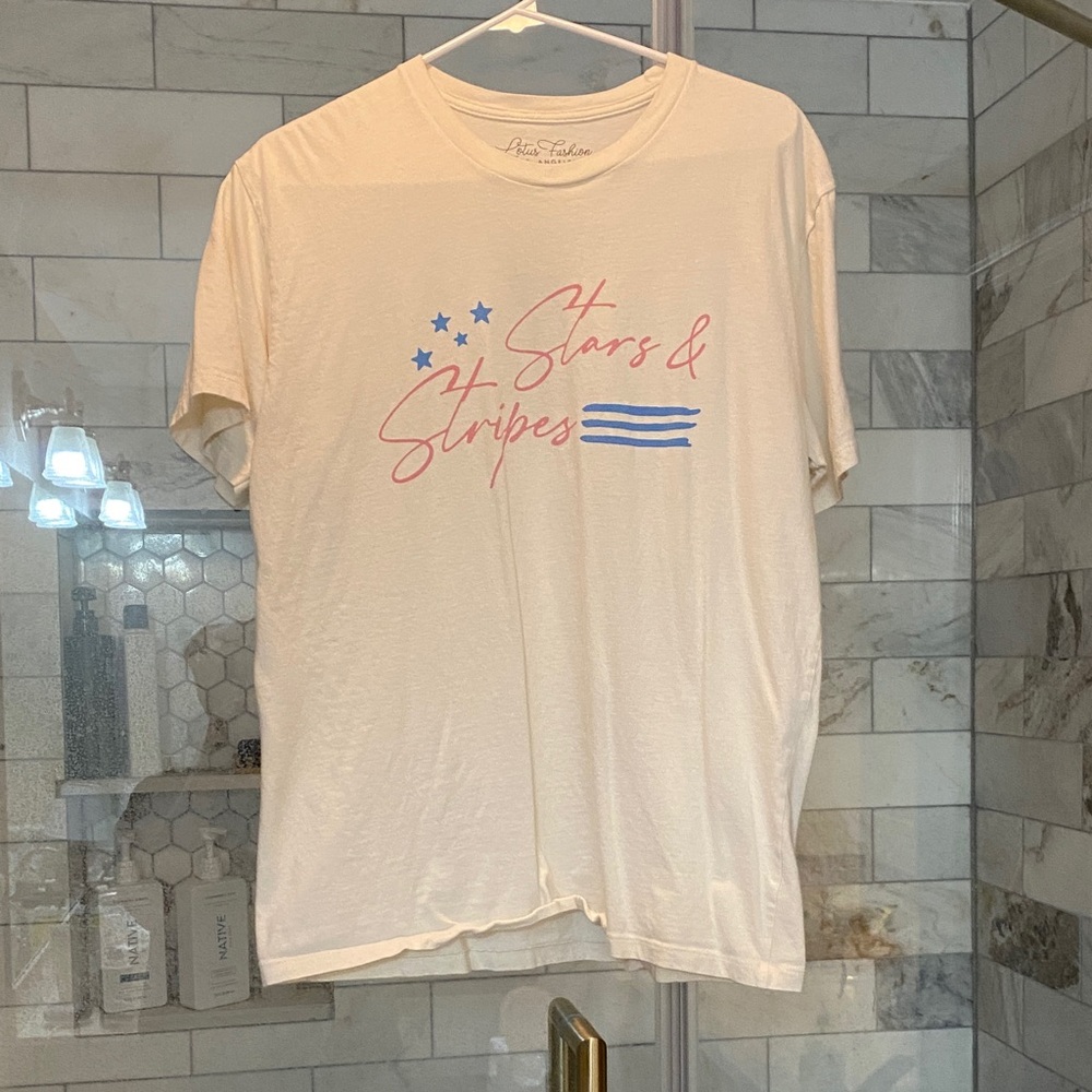 Cream Stars & Stripes Tee
